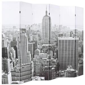 Skládací paraván 228 x 170 cm New York by Day černobílý