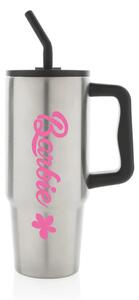 BARBIE - stříbrný cestovní termohrnek 900 ml