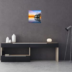Obraz - Svítání nad vrakem lodi (30x30 cm)