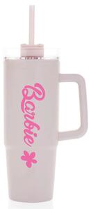 BARBIE - světle růžový cestovní hrnek s průhledným víčkem 900 ml