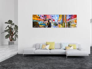 Obraz - Město v neonové záři (170x50 cm)
