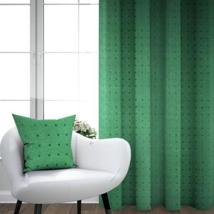Ervi dekorační závěs s poutky - Čtverečky mint zelený 145x245cm