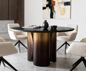 DELIFE Jídelní stůl Adenza kulatý 140x140 cm mramor černá stříbrná kov zlatá Fusion Finish