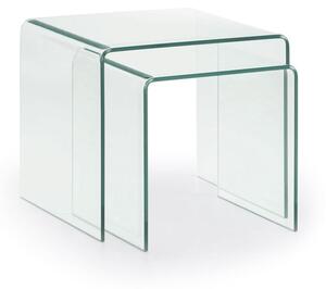 Skleněné konferenční stolky v sadě 2 ks 50x50 cm Burano – Kave Home