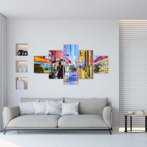 Obraz - Město v neonové záři (125x70 cm)