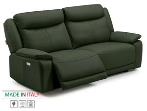 Kožená pohovka CONTINENTAL s elektrickou funkcí relax 3P, elektrické, zelená (green 321)