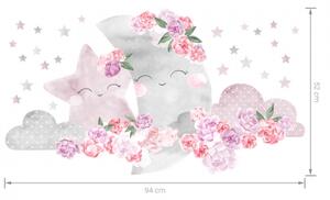 Pastelowe love Samolepka na zeď - Růžový měsíc