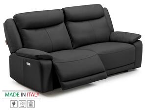 Kožená pohovka CONTINENTAL s elektrickou funkcí relax 3P, elektrické, černá (nero 308)