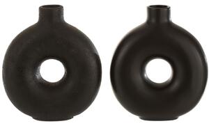 Set dvou černých keramických váz J-line Sabura