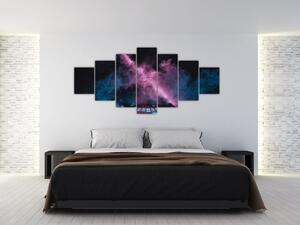 Obraz - Růžovo-modrý kouř (210x100 cm)