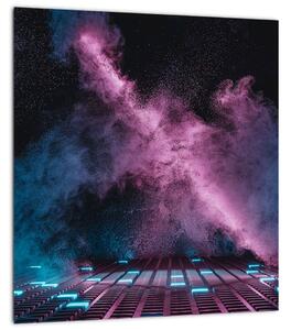 Obraz - Růžovo-modrý kouř (30x30 cm)
