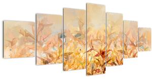 Obraz - Listy v barvách podzimu, olejomalba (210x100 cm)