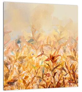 Obraz - Listy v barvách podzimu, olejomalba (30x30 cm)