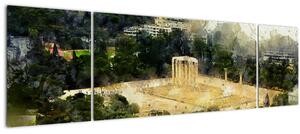 Obraz - Chrám Dia, Athény, Řecko (170x50 cm)