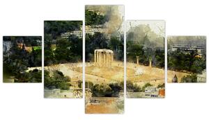 Obraz - Chrám Dia, Athény, Řecko (125x70 cm)