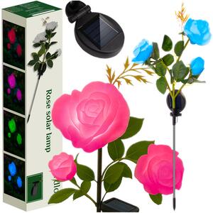 Solární zahradní LED lampa Gardlov v podobě růže - 3 květy