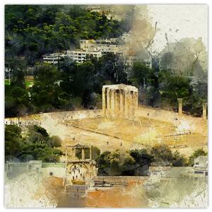 Obraz - Chrám Dia, Athény, Řecko (30x30 cm)