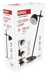 EMOS LED stolní lampa SOPHIE, nabíjecí, černá 1538200100