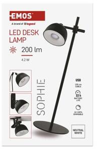 EMOS LED stolní lampa SOPHIE, nabíjecí, černá 1538200100