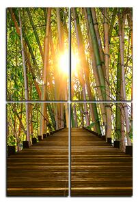 Obraz na plátně - Dřevěná promenáda v bambusovém lese - obdélník 7172D (90x60 cm)