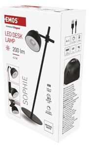EMOS LED stolní lampa SOPHIE, nabíjecí, černá 1538200100