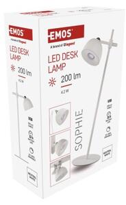 EMOS LED stolní lampa SOPHIE, nabíjecí, bílá 1538200200
