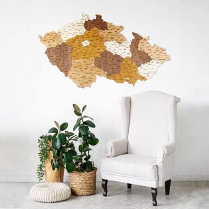 68travel Nástěnná dřevěná mapa Česká republika Dřevěná mapa: 83 x 47 cm