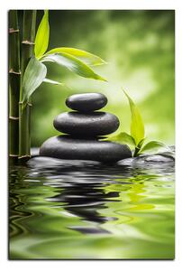 Obraz na plátně - Zen kameny a bambus - obdélník 7193A (90x60 cm )