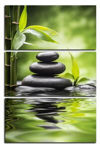 Obraz na plátně - Zen kameny a bambus - obdélník 7193B (90x60 cm )
