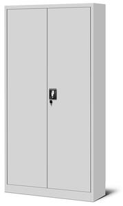 Plechová policová skříň s dveřmi a s skřínkou pro osobní věci TOMASZ šedá JAN NOWAK LM-58FK-YH1U