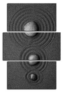 Obraz na plátně - Černý písek s kameny - obdélník 7191C (90x60 cm)
