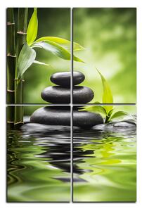Obraz na plátně - Zen kameny a bambus - obdélník 7193D (90x60 cm)