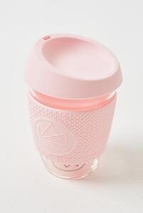 Skleněný hrnek na kávu, M, 340 ml, Neon Kactus, růžový
