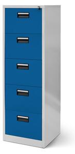 Plechová kartotéka model SARA V005 šedo-modrá JAN NOWAK, 5 zásuvek Z0-MDFB-Z29W