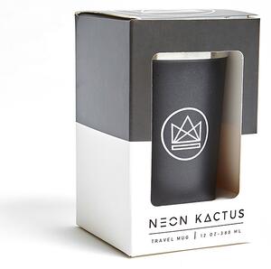 Designový termohrnek, 380ml, Neon Kactus, černý