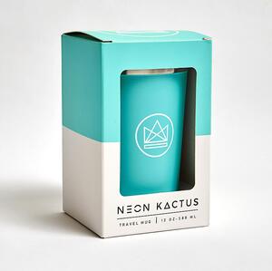 Designový termohrnek, 380 ml, Neon Kactus, tyrkysový