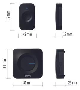 Bezdrátový zvonek na baterie 3xAAA IP56 černá