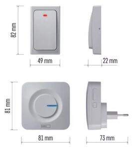 Bezdrátový zvonek do zásuvky 230V IP44 bílá
