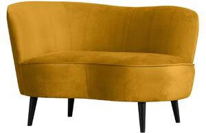 Hoorns Okrově žluté sametové lounge křeslo Norma 112 cm, levé