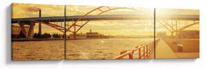 Obraz mostu se západem slunce (170x50 cm)