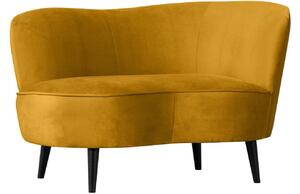 Hoorns Okrově žluté sametové lounge křeslo Norma 112 cm, pravé
