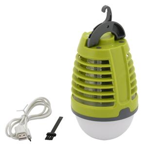 LED Přenosná nabíjecí lampa s lapačem hmyzu LED/2W/3,7V IPX4 zelená