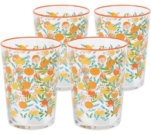4dílná sada sklenic Flowers & Fruits 510 ml, oranžová