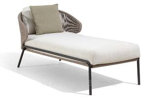 Manutti Lehátko lenoškové Radoc, Manutti, 164x79x72 cm, nerezová ocel šedočerná lava, výplet lanko bronze, bez sedáků