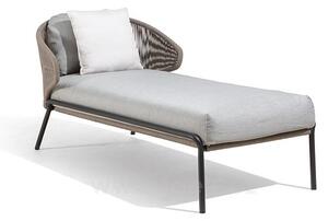 Manutti Lehátko lenoškové Radoc, Manutti, 164x79x72 cm, nerezová ocel šedočerná lava, výplet lanko bronze, bez sedáků