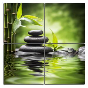 Obraz na plátně - Zen kameny a bambus - čtverec 3193E (60x60 cm)