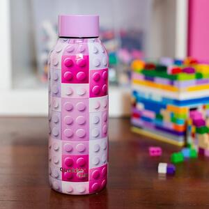 Nerezová termoláhev Solid Kids, 510 ml, Quokka, pink bricks