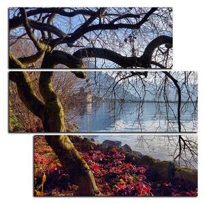 Obraz na plátně - Podzim u jezera - čtverec 3198D (75x75 cm)