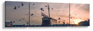 Obraz větrného mlýna (170x50 cm)