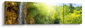Obraz - vodopády v pralese (170x50 cm)
